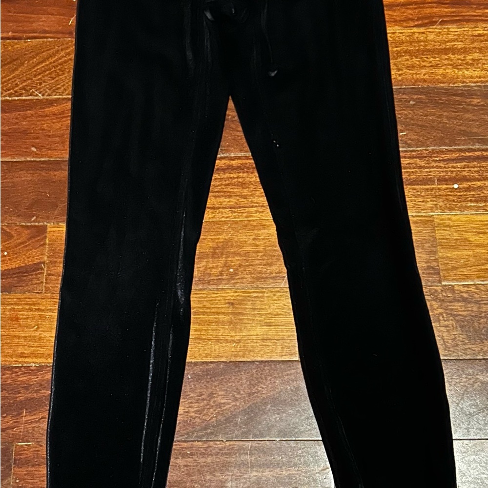Black crushed velvet pants